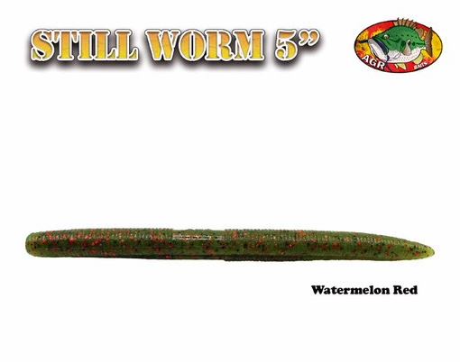 AGR Baits Still Worm 5" - Watermelon Red