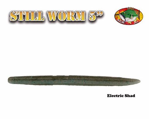 AGR Baits Still Worm 5" - Electric Shad