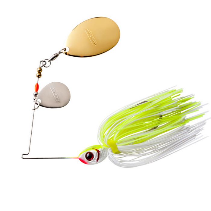 Booyah Spinnerbait Colorado Indiana Blade - White Chartreuse