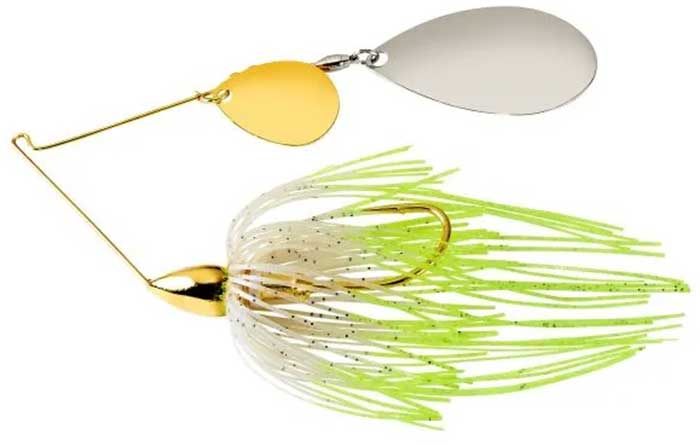 War Eagle Spinnerbait Gold Frame Tandem Indiana - GIN50 Hot Blue Herring 