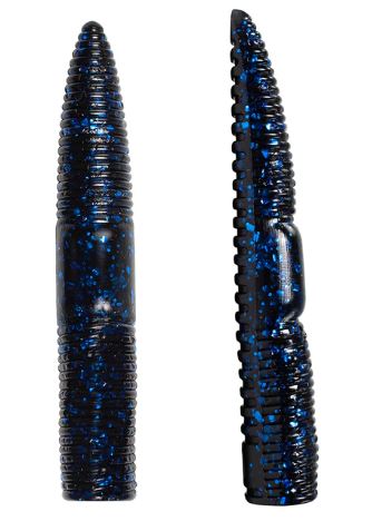 Lunkerhunt Finess Worm - Black Blue Flake