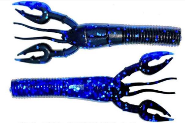 Gary Yamamoto Fat Baby Craw Floater - 971 Black/Blue W Blue Flake